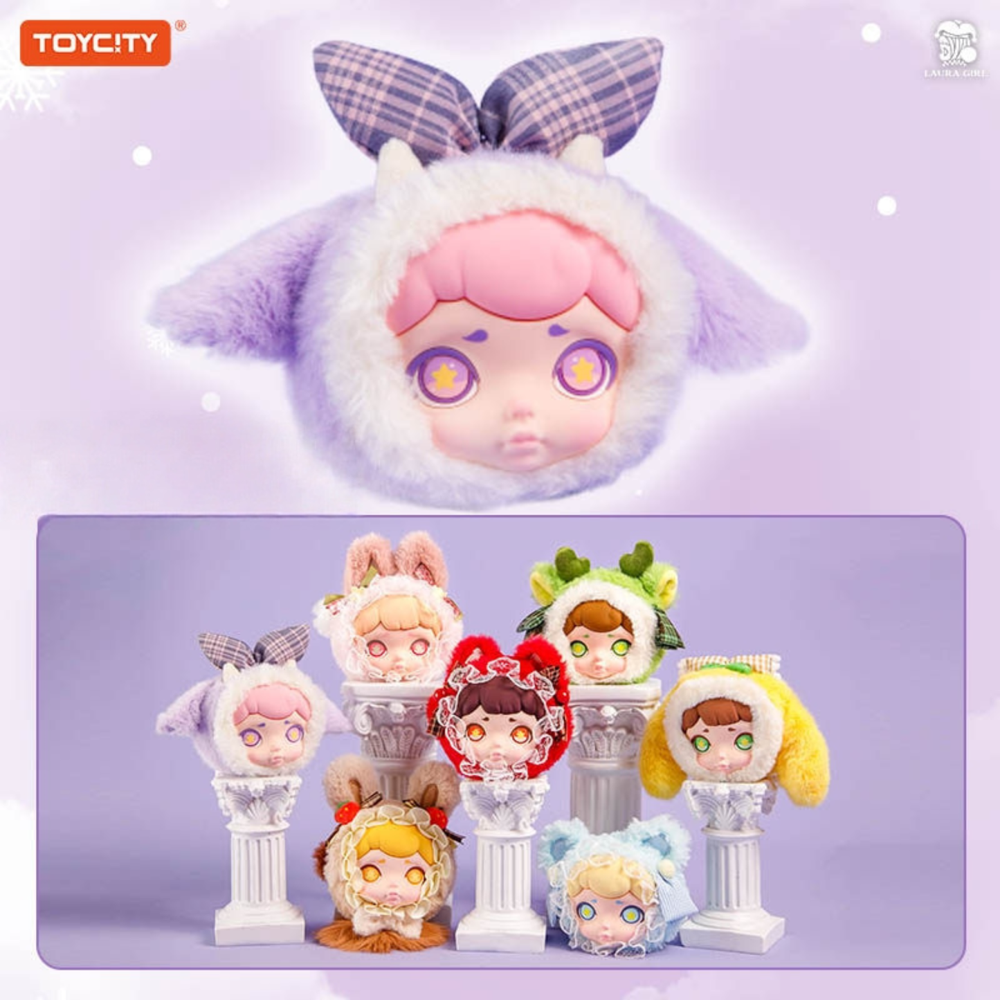 Cute, colourful and fluffy LAURA Cosy Winter Plush Headphone Storage