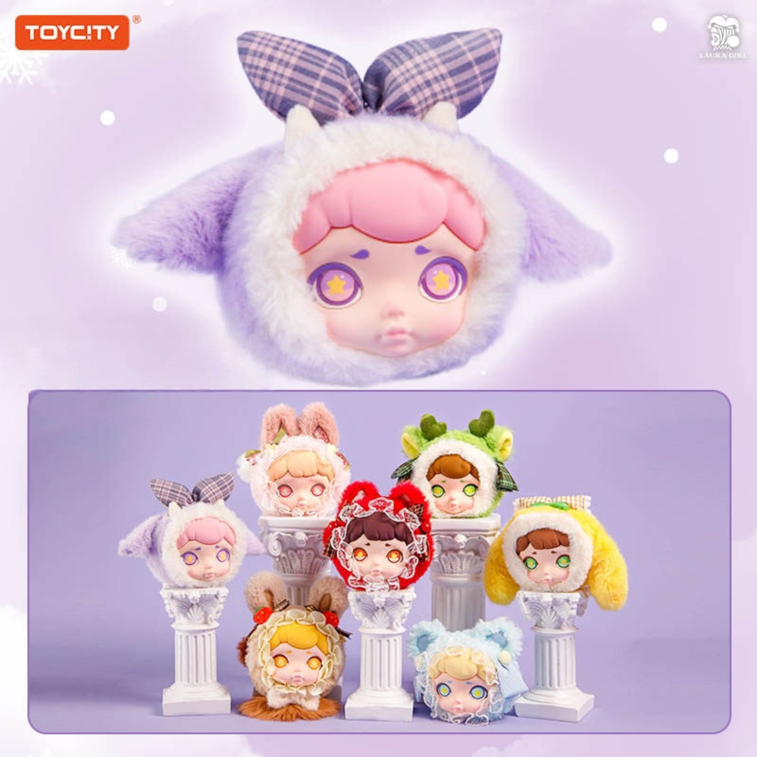 Cute, colourful and fluffy LAURA Cosy Winter Plush Headphone Storage