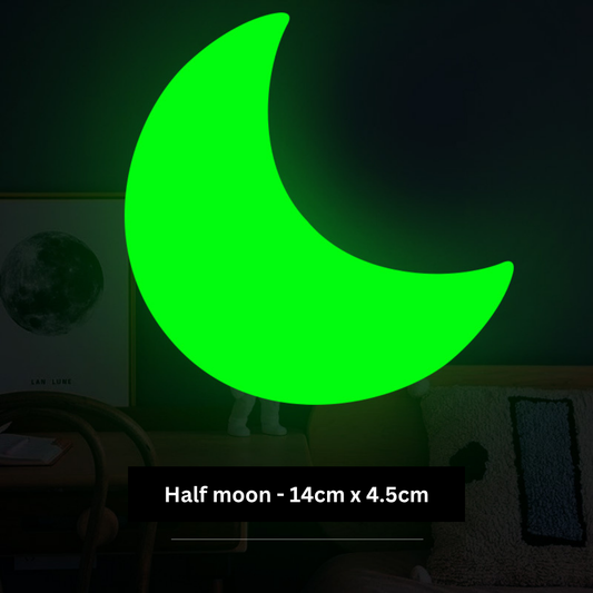 The Seven Hues - Luminous Glow-In-The-Dark Half Moon Wall Stickers