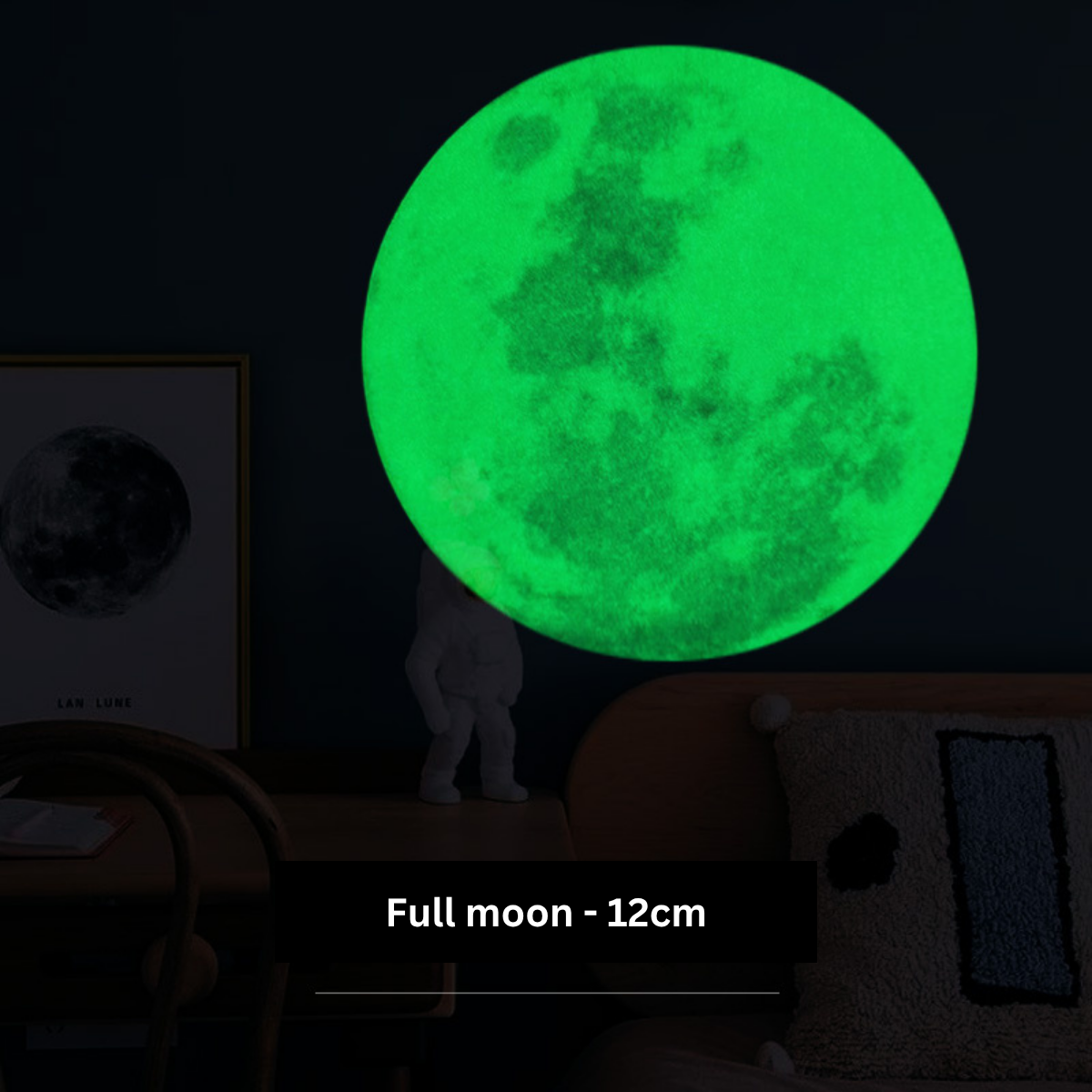 The Seven Hues - Luminous Glow-In-The-Dark Moon Wall Stickers