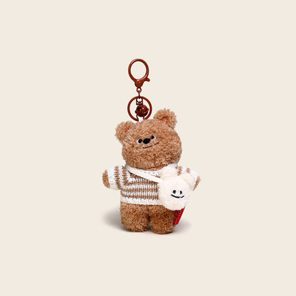 Tilted-Head Sweater Bear with Bag Plush Bag Charm Main