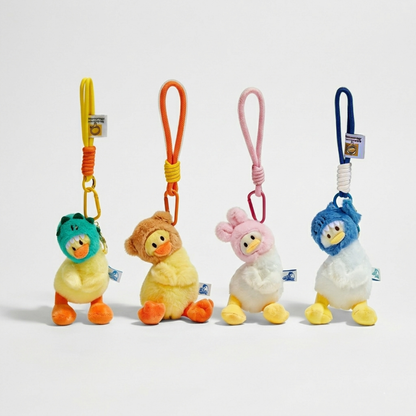Exclusive Tilted Head Ugly-Cute Duck Plush Bag Charm Bundle (Set of 4)