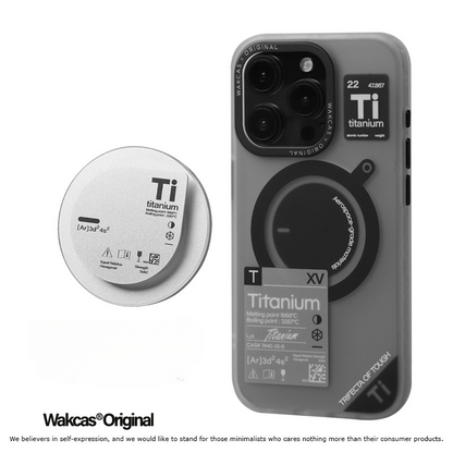 Titanium Theme Magnetic iPhone Case Grey with Phone Holder