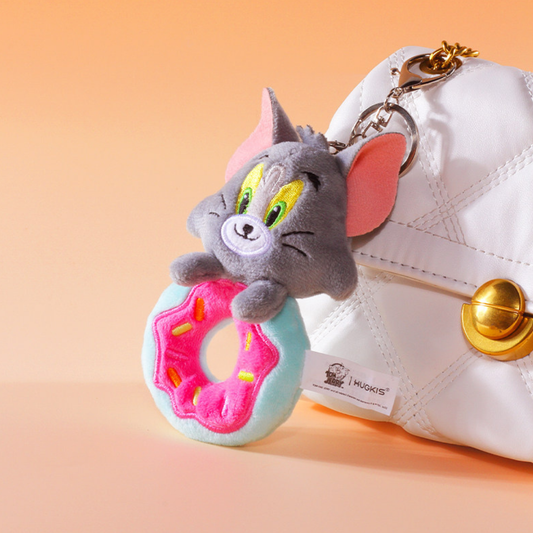 HUGKIS - Tom & Jerry Donut Plush Bag Charm Tion