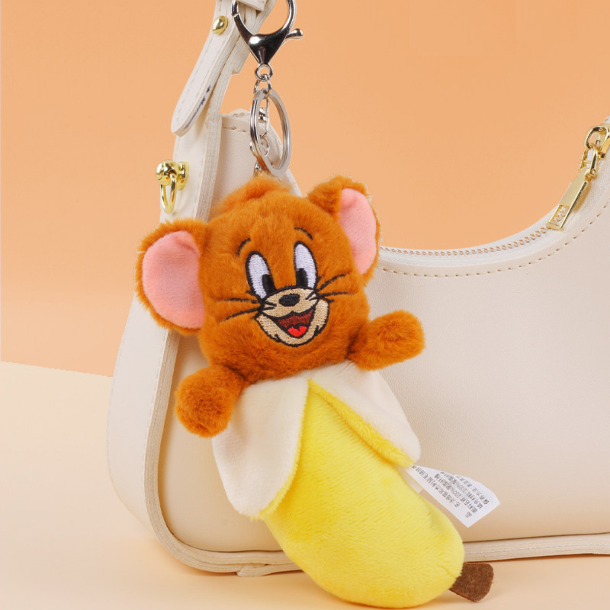 HUGKIS - Tom & Jerry Donut Plush Bag Charm Jerry
