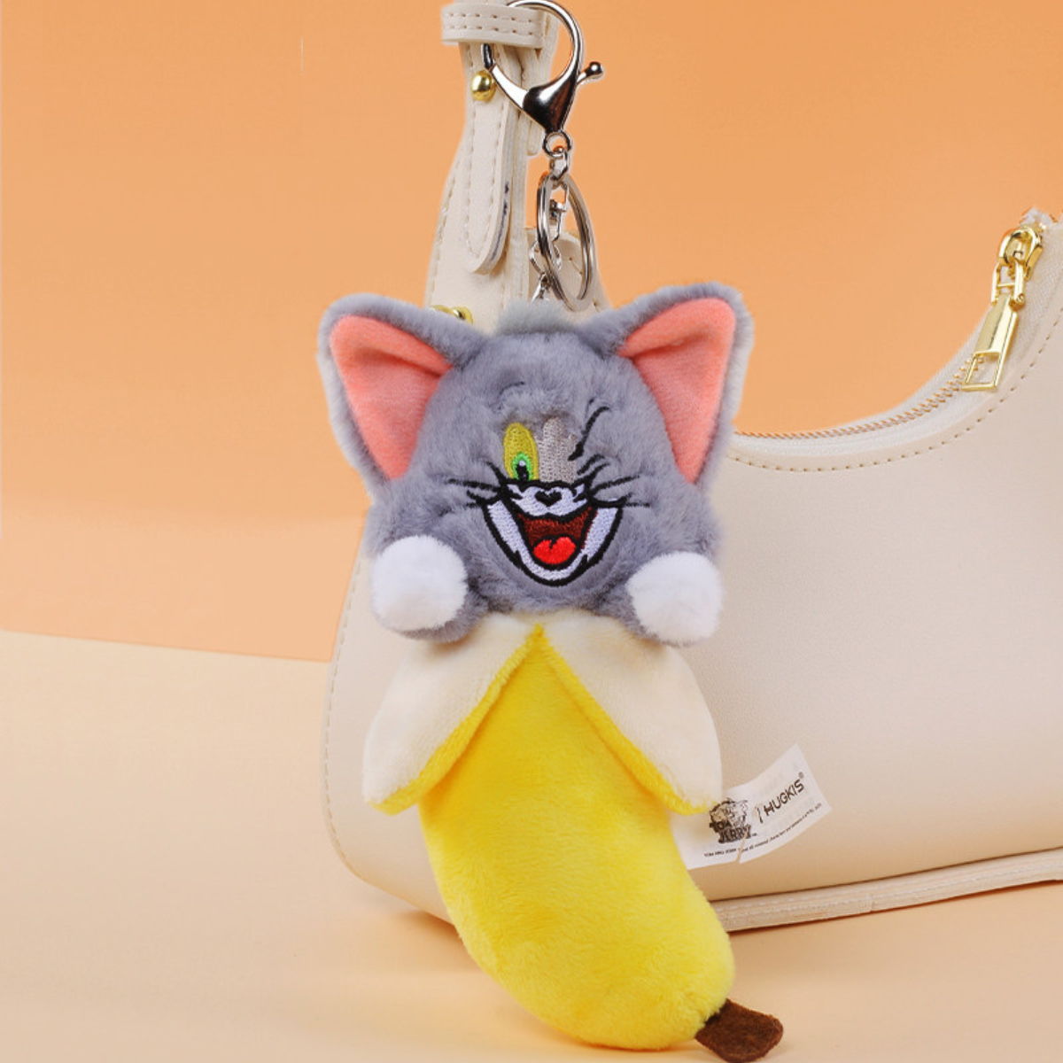 HUGKIS - Tom & Jerry Donut Plush Bag Charm Tom