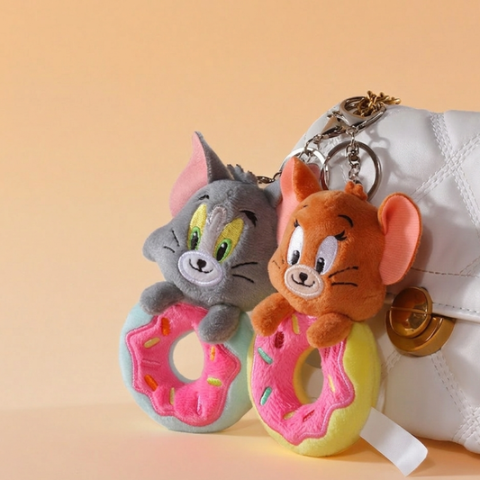 HUGKIS - Tom & Jerry Donut Plush Bag Charm