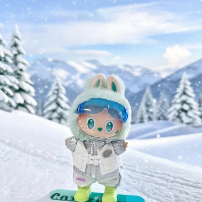  Labubu 17cm Skiing Outfit with Snowboard Turquoise