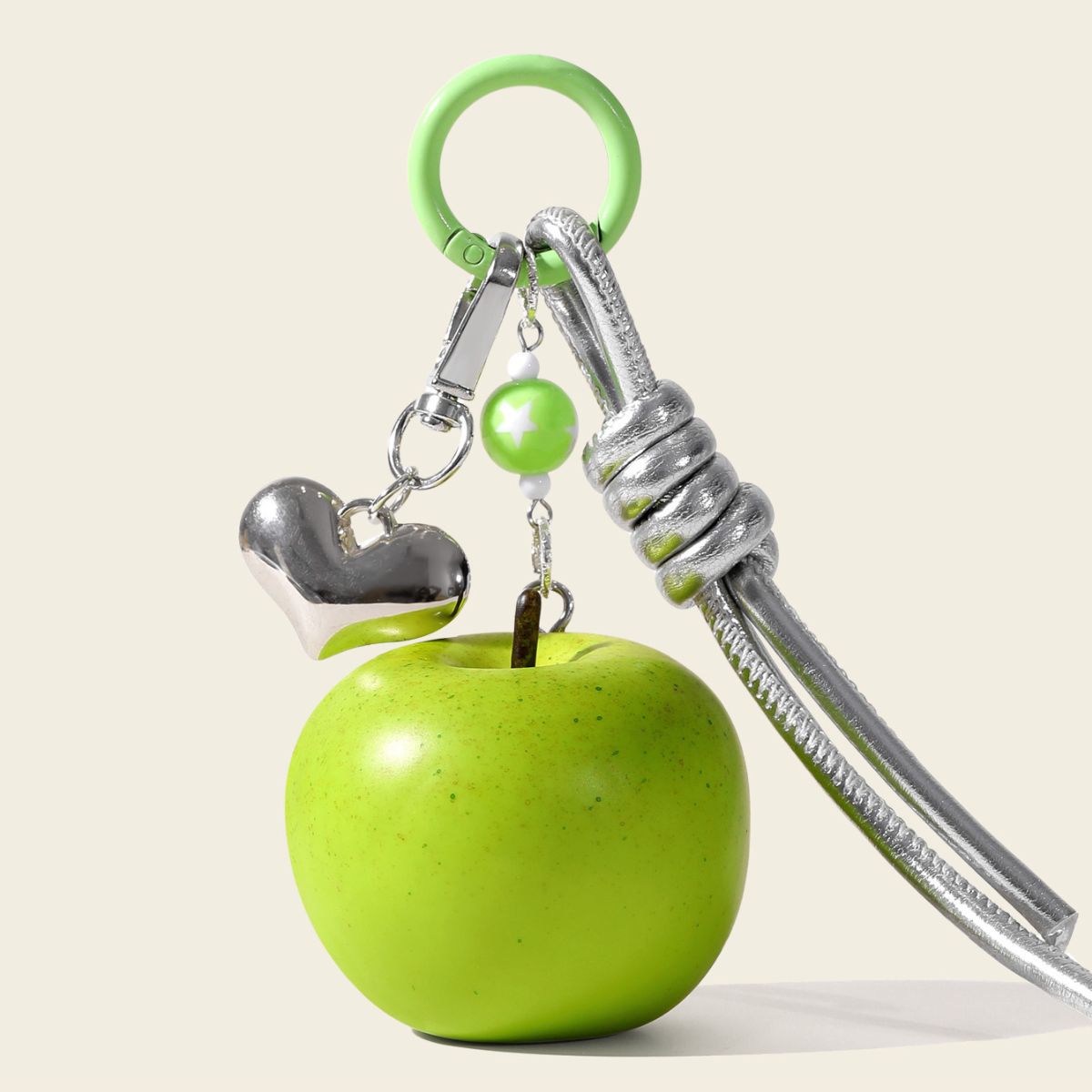 Ultra-Realistic Apple Bag Charm Style 2 Green