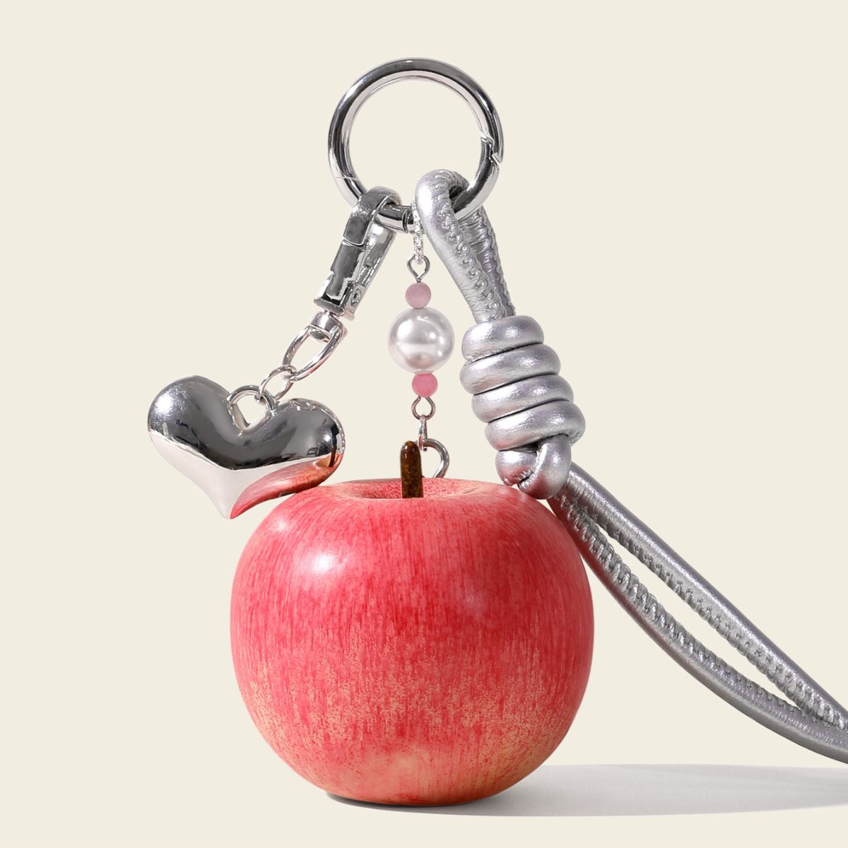 Ultra-Realistic Apple Bag Charm Style 2 Pink