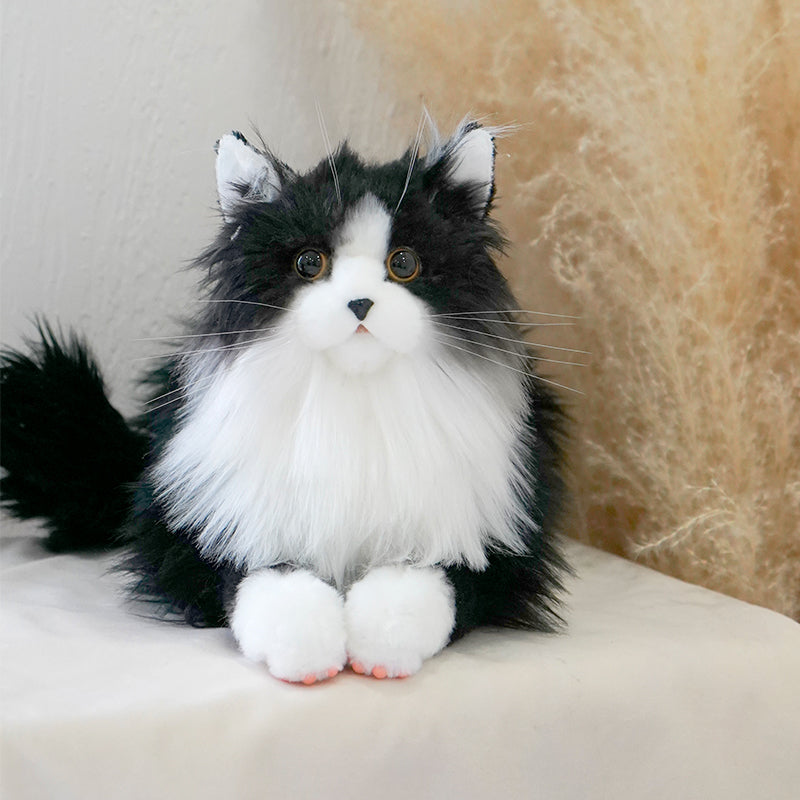 Ultra-Realistic Tuxedo Cat Plush