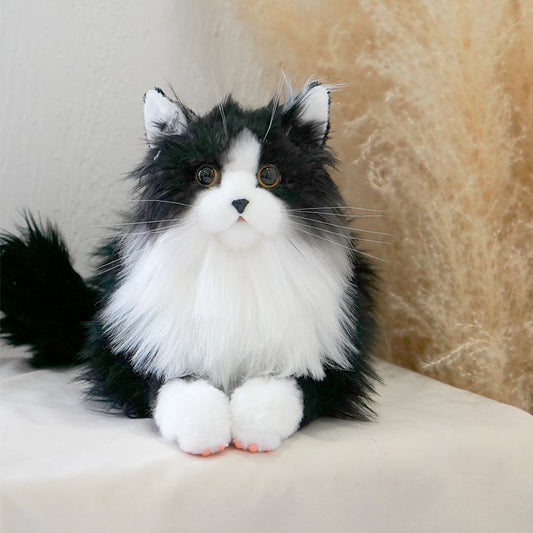 Ultra-Realistic Tuxedo Cat Plush