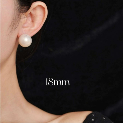 Vintage Beauty -  Fench Classic Pearl earrings,18mm, Timeless Elegant