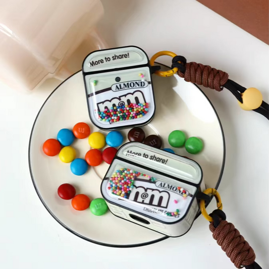 WAKCAS - M&M Interactive Sliding Beads Case for AirPods with Hand Strap