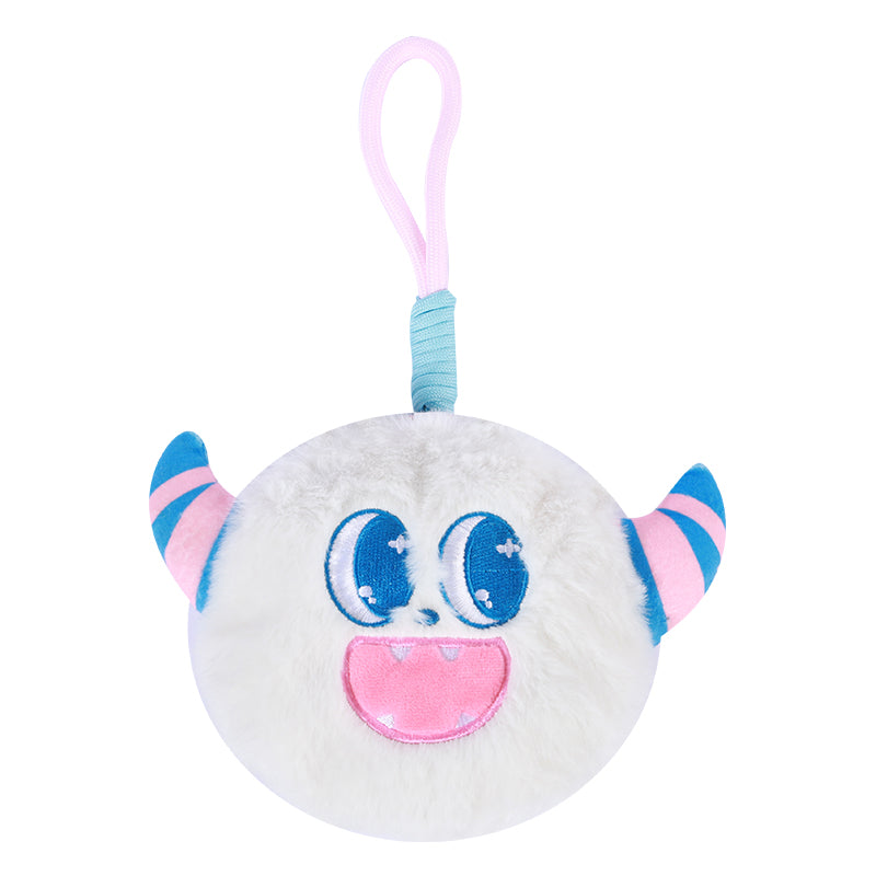 White Catch Happy Monster Planet Mini Pouch Plush Bag Charm
