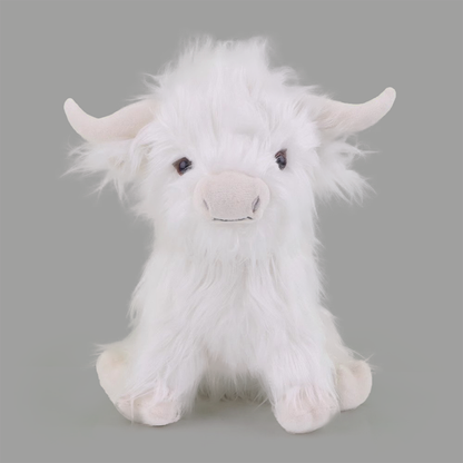 White Scottish Highland Cattle Plush Toy