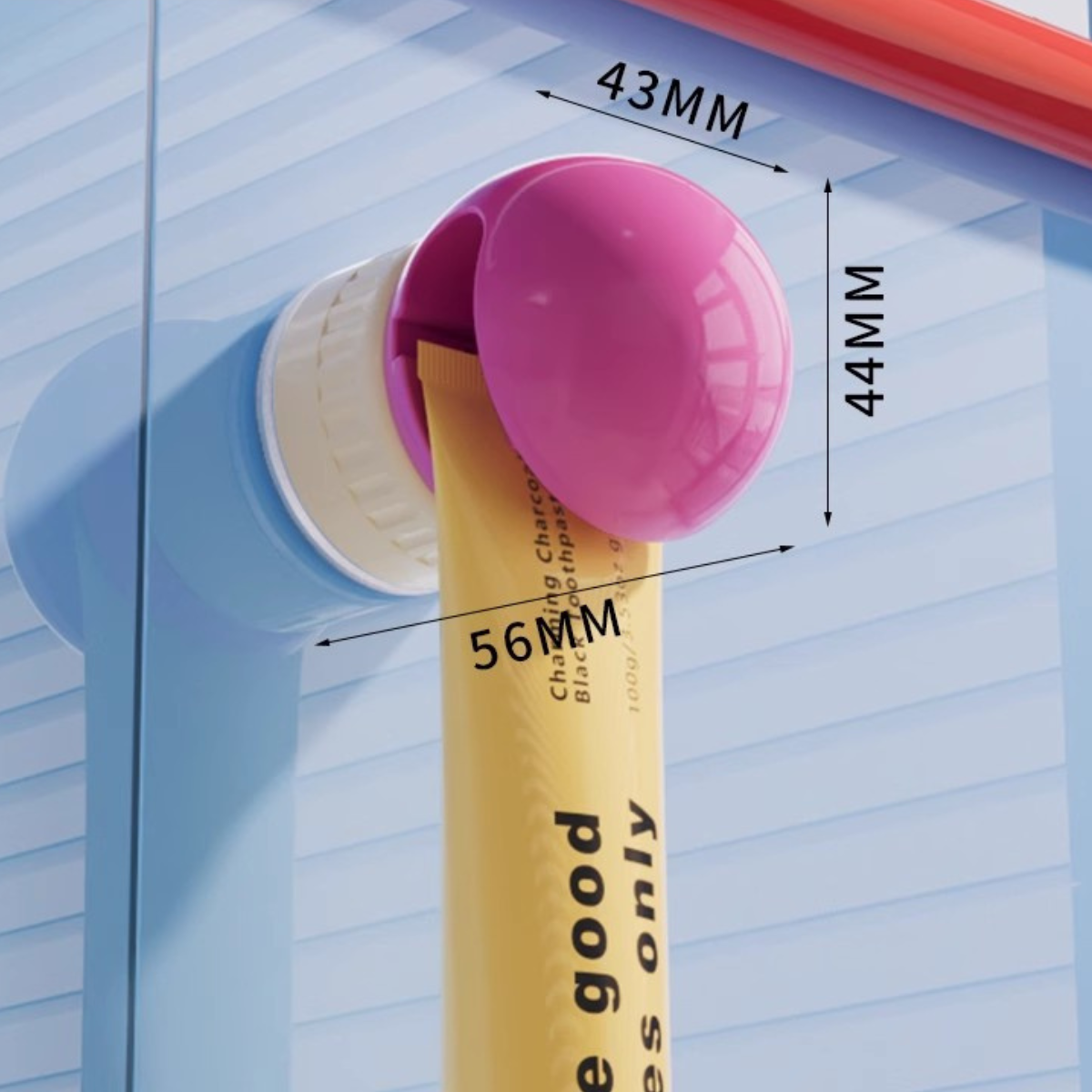 White & Pink No Drill Toothpaste Holder