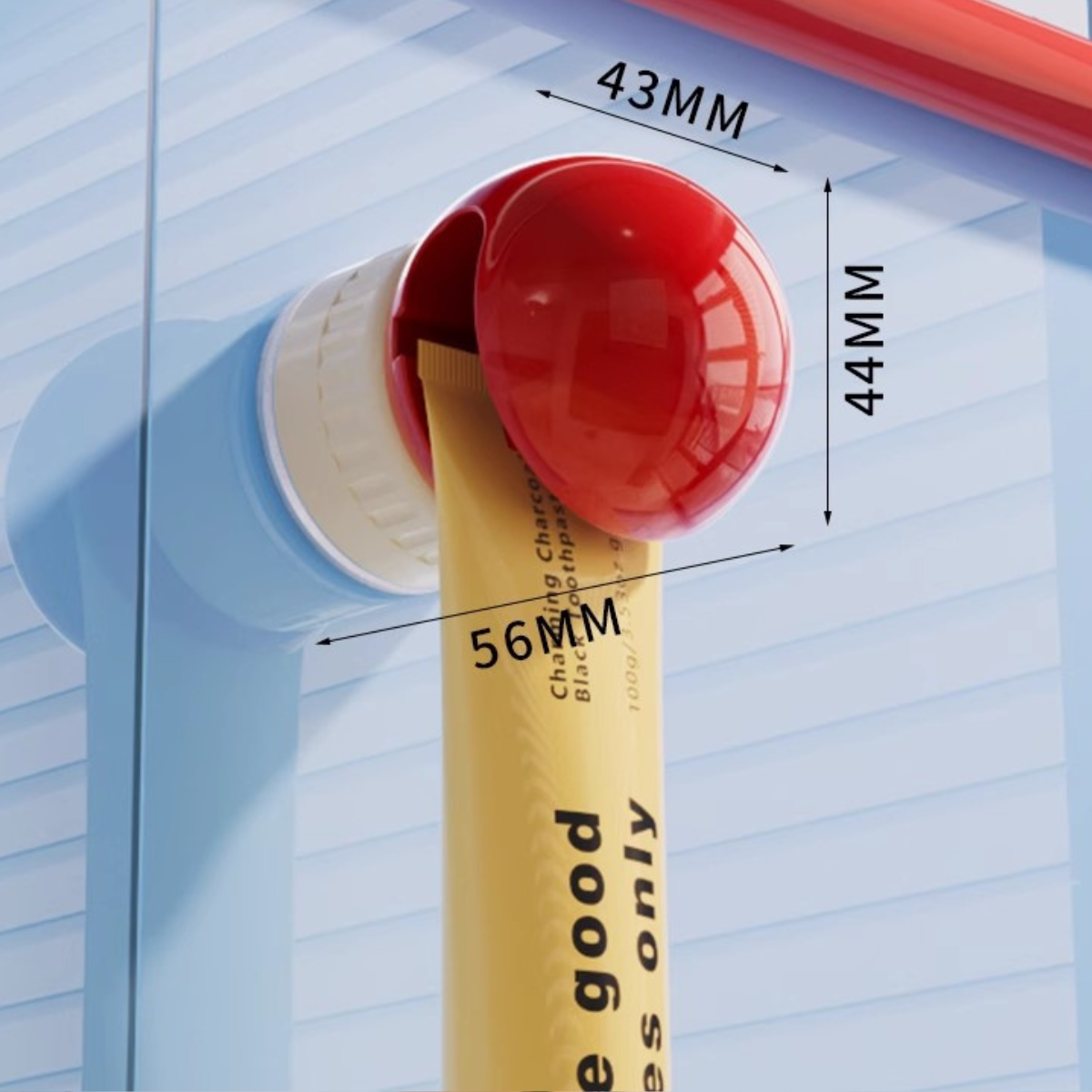 White & Red No Drill Toothpaste Holder