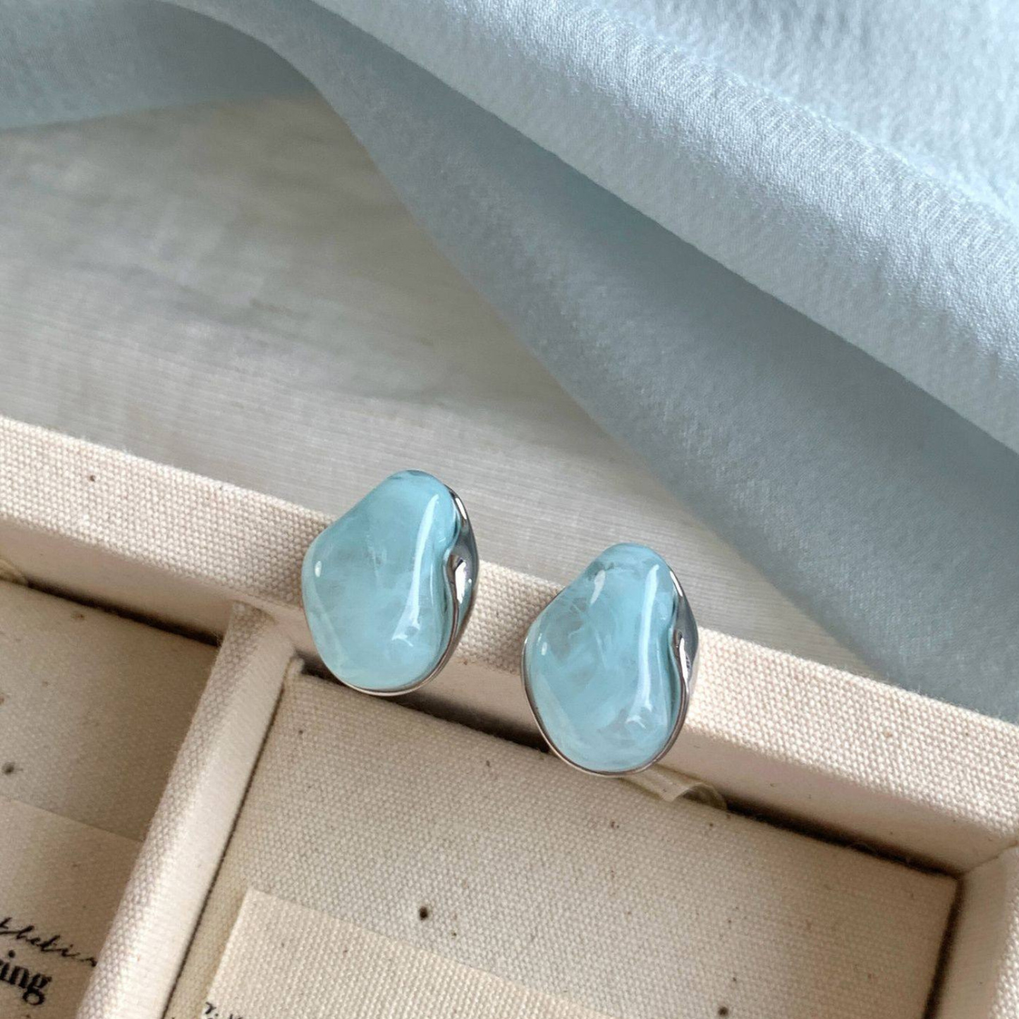 Xixi's Jewellery - Minimal Blue Stud Earrings