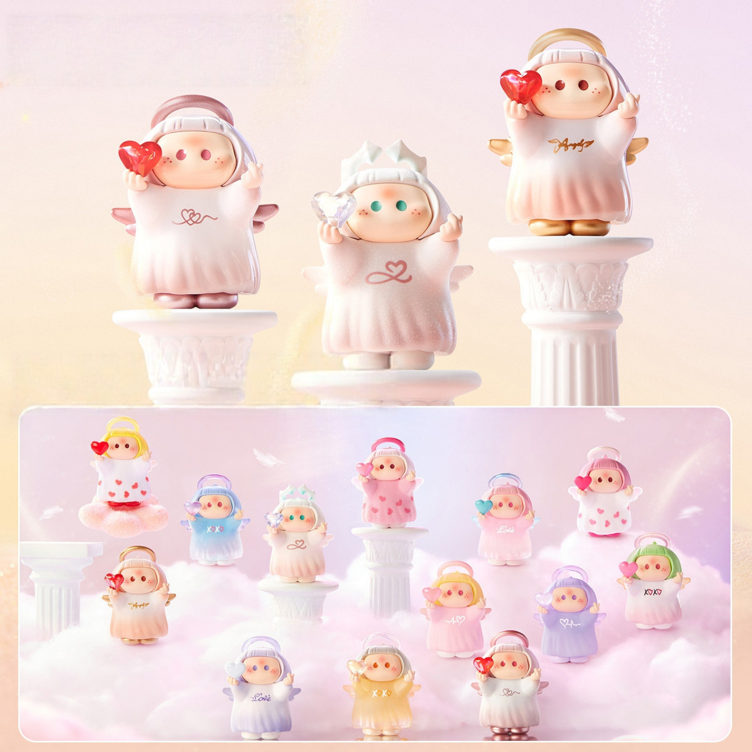 Total YOYO variants with different poses, expressions and colours. They are really cute and they can be used as decorations in families, roomtours and gifts. Ten regular variants and two hidden varients (True Love & Vow).