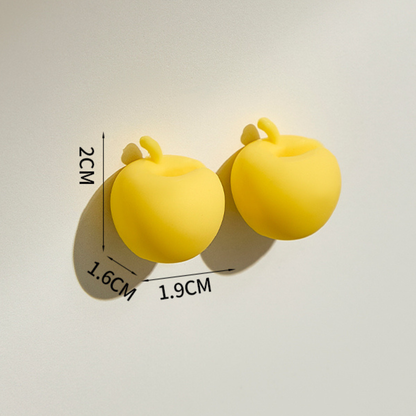 Self-Adhesive Mini Apple Cable Organiser Holder Yellow