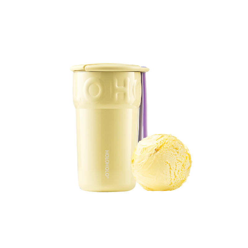Yellow 316 Stainless Steel Travel Mug with Ceramic Liner 390ml