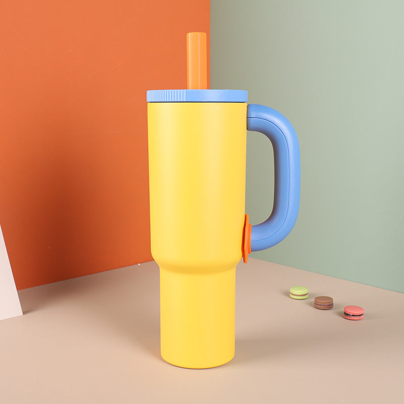 Yellow Stainless Steel Straw Tumblers 40oz