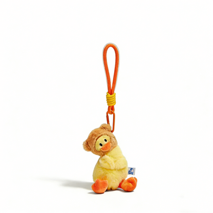 Tilted Head Ugly Cute Duck Plush Bag Charm Brown