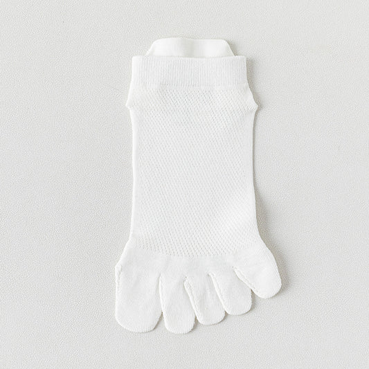 Zhuji_Tianchuan_Socks_Women_Breathable_Pure_Cotton_Finger_Socks_White