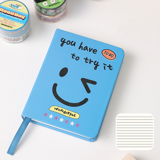 Blue Smiley Face Small Notebook