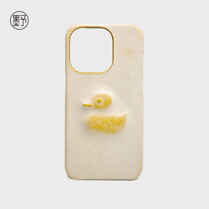 moreleather cute Yellow Duck Leatheri Phone Case
