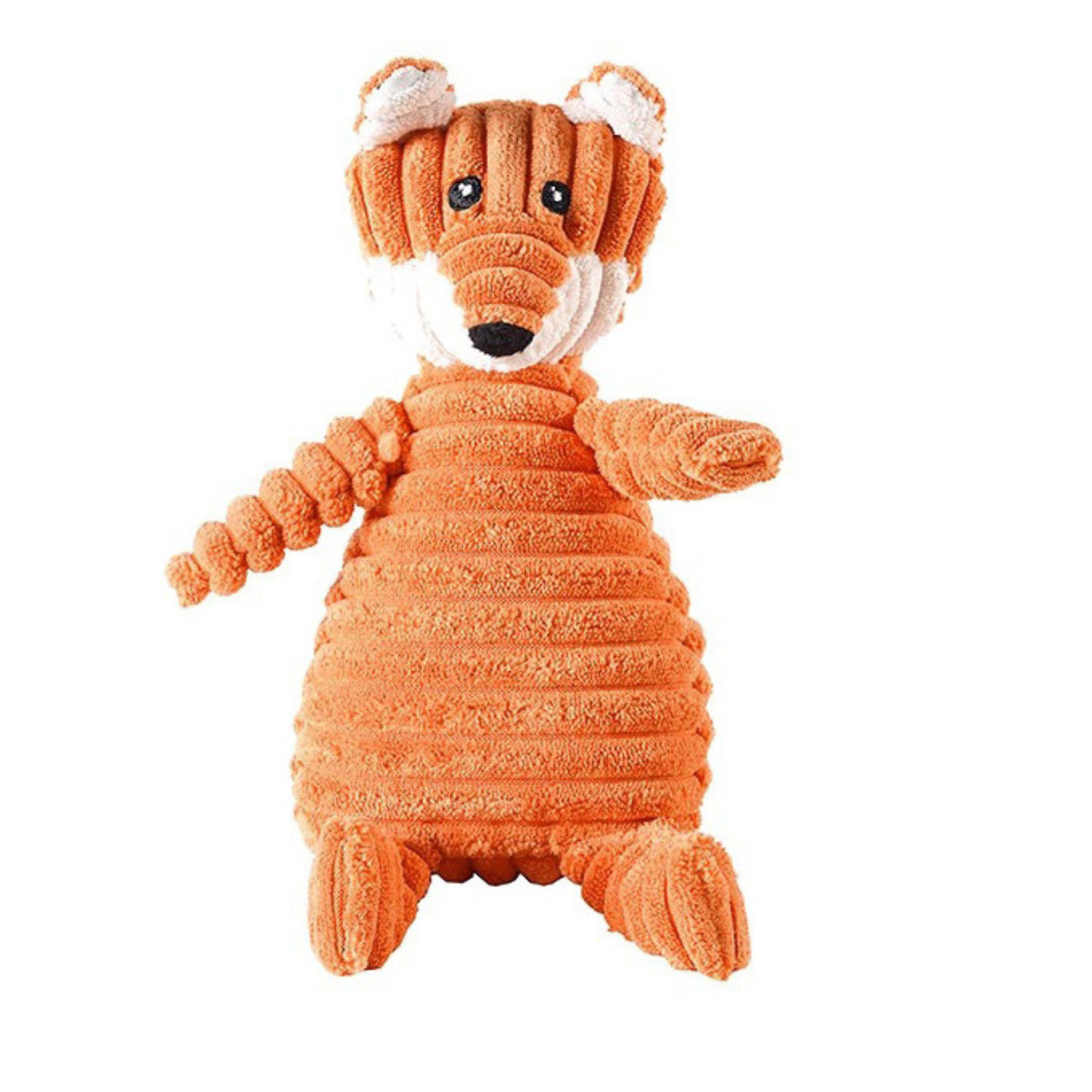 Fluffy and cute toy fox in orange and white. It's good for pets to play and clean their teeth.